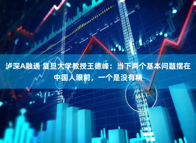 泸深A融通 复旦大学教授王德峰:当下两个基本问题摆在中国人眼前,一个是没有精