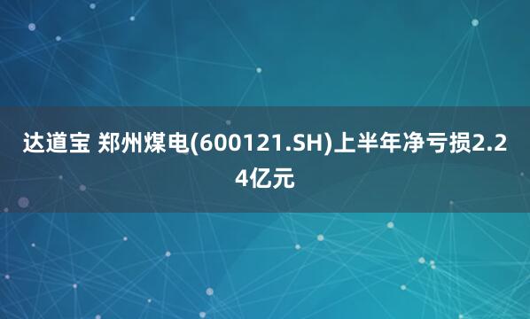 达道宝 郑州煤电(600121.SH)上半年净亏损2.24亿元